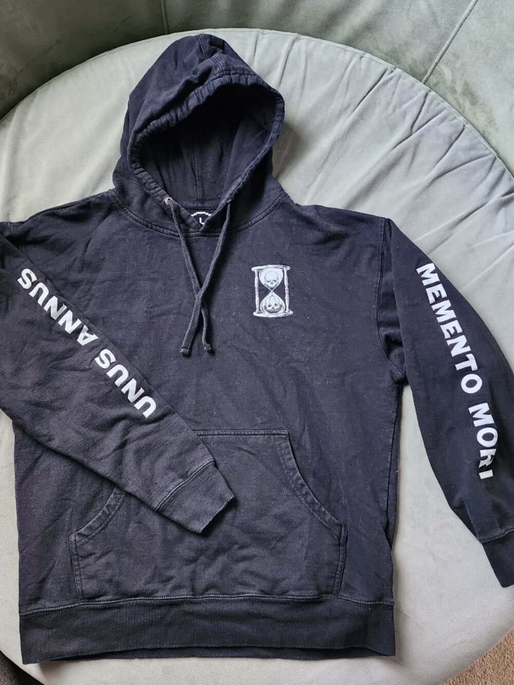 Rare Unus Annus Memento Mori Hoodie Men’s L Black Fleece Pullover Markiplier